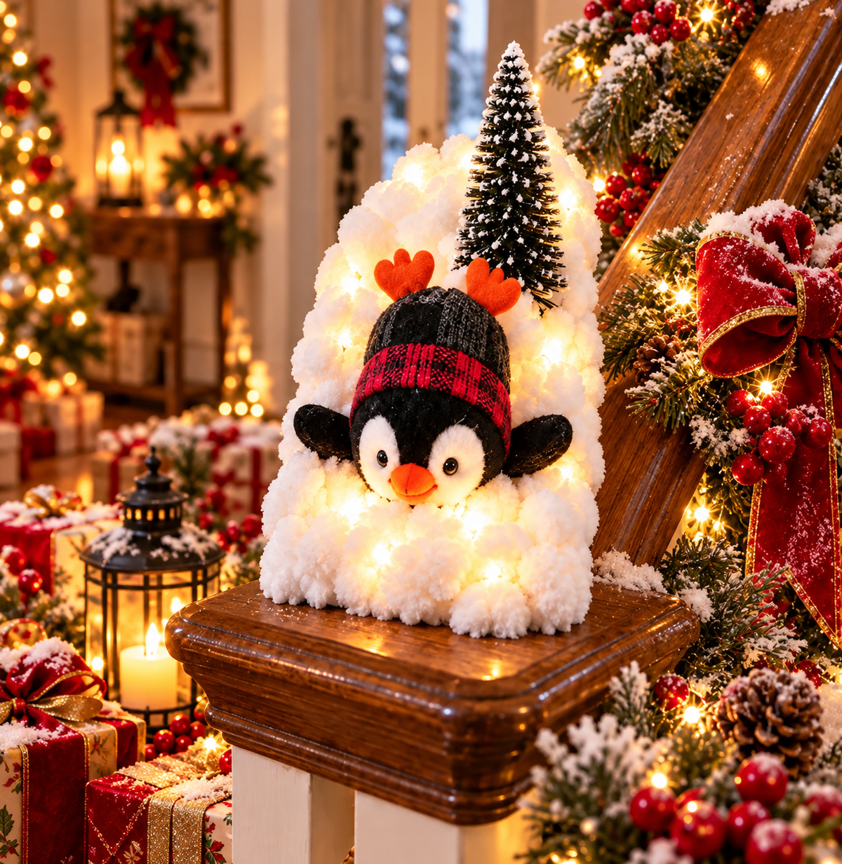 🔥 50% OFF – Playful Penguin Snowy Staircase Decor | Make Your Staircase Merry