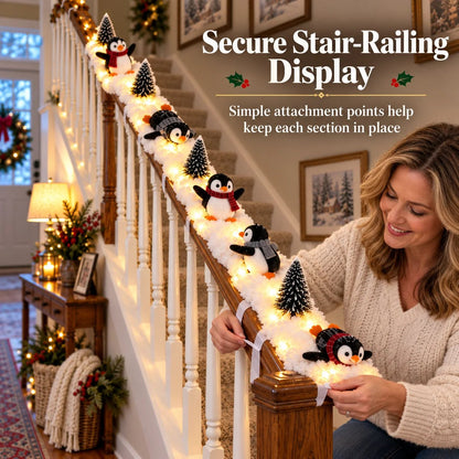 🔥 50% OFF – Playful Penguin Snowy Staircase Decor | Make Your Staircase Merry