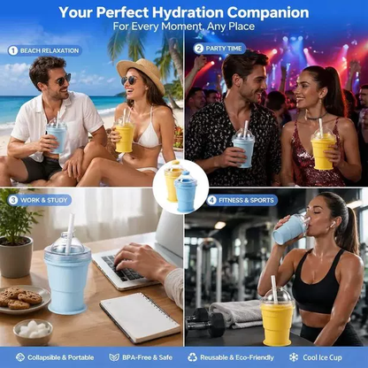 2-in-1 Foldable Silicone Ice Ball Maker Cup