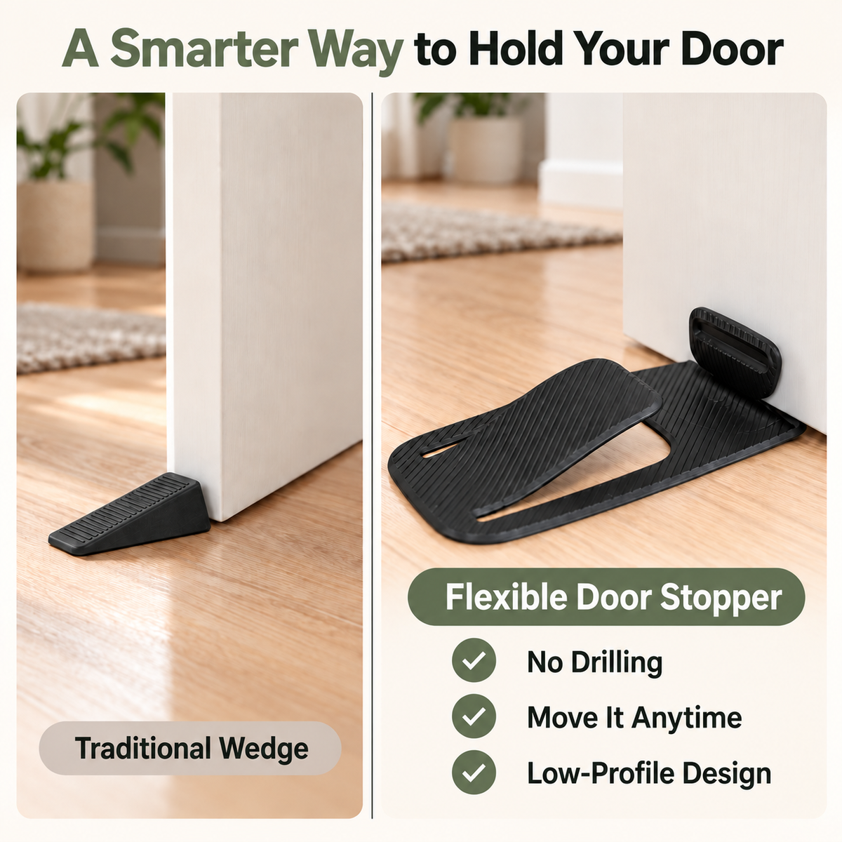 🔥 50% OFF Flexible Door Stopper – Stop Slamming Doors Instantly