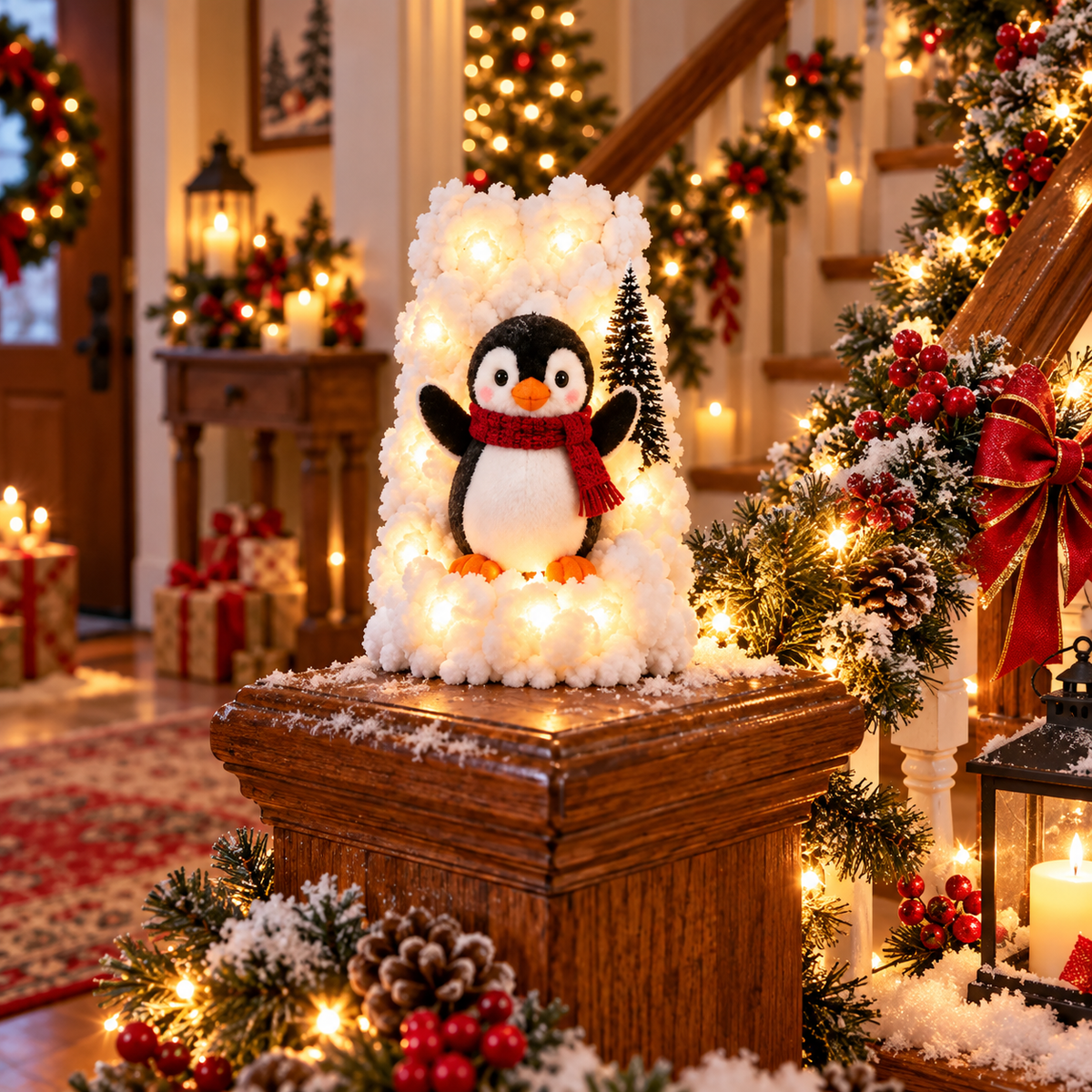 🔥 50% OFF – Playful Penguin Snowy Staircase Decor | Make Your Staircase Merry
