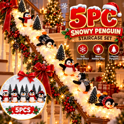 🔥 50% OFF – Playful Penguin Snowy Staircase Decor | Make Your Staircase Merry