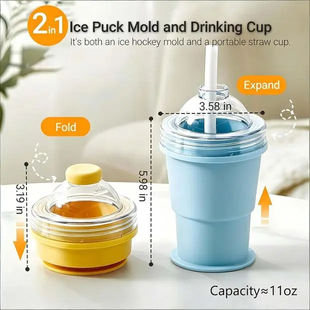 2-in-1 Foldable Silicone Ice Ball Maker Cup