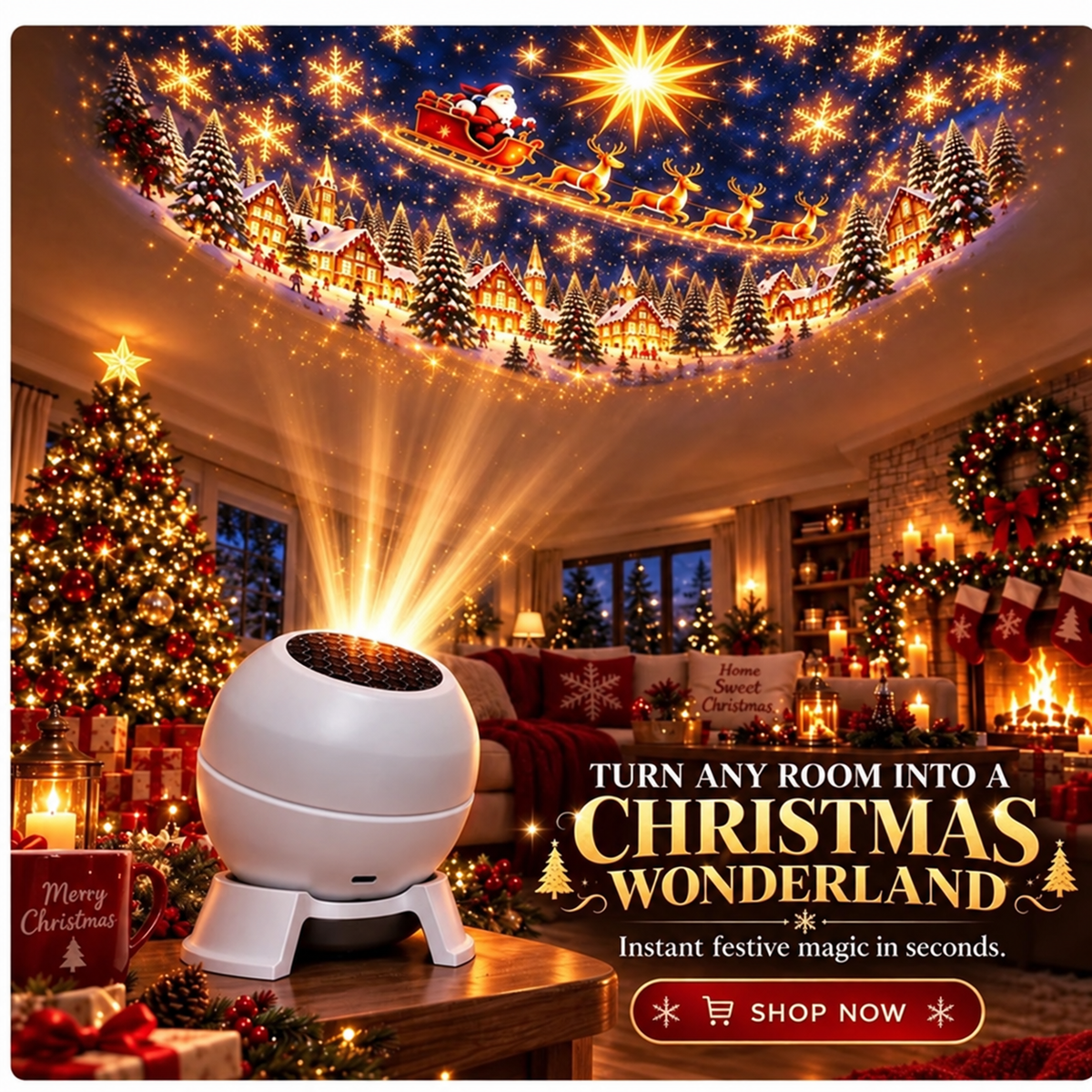 🎄 69% OFF Christmas Magic Projector — Turn Any Room Into a Wonderland in Seconds