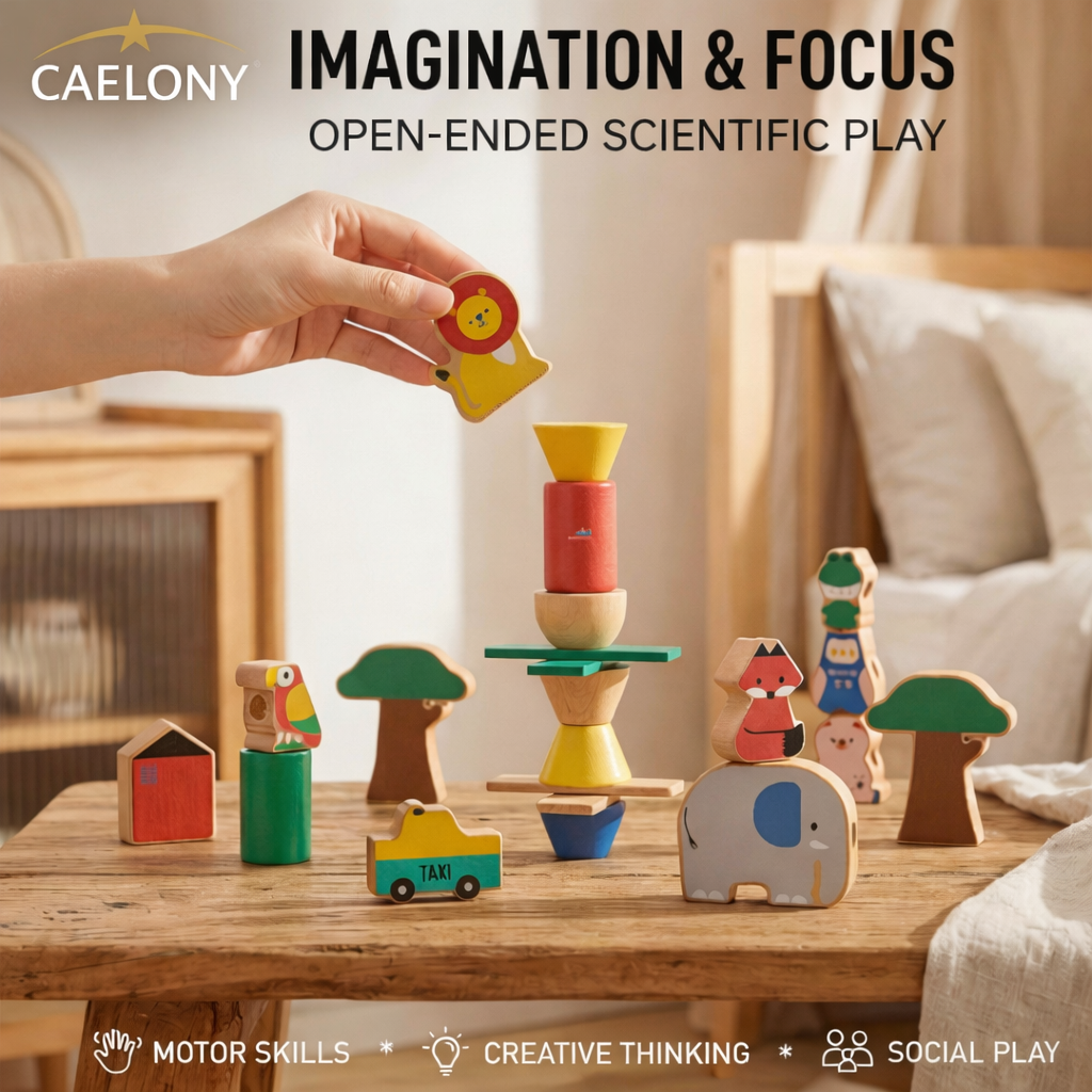 Wooden Chunky Beads & Stacking Toy